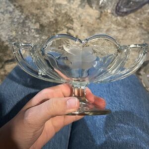 Elegant Clear Glass Pedestal Bowl